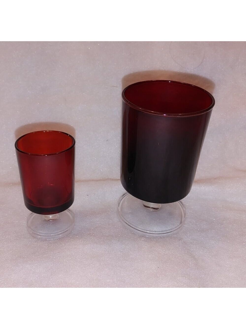 Luminarc France Ruby Red Cordial Glasses Vintage